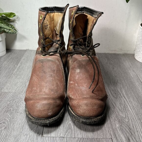 IRON AGE Leather Western Steel Toe Zip Side Biker Work Riding Boots Mens 8.5 3E main image 7